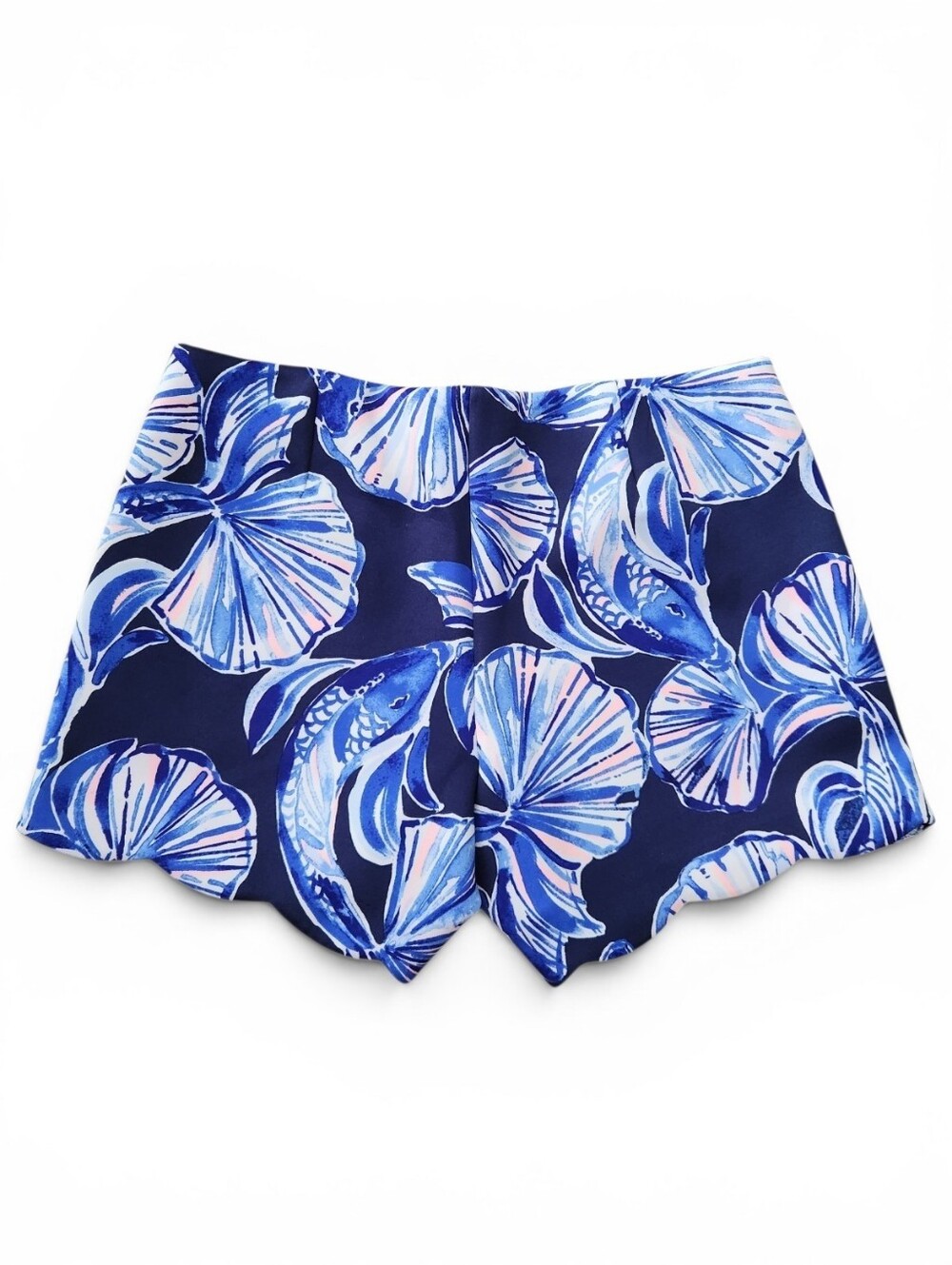 Lilly Pulitzer Women's Scallop Hem Mid-Rise Stretchy Summer Shorts Blue Size XS - Picture 6 of 12